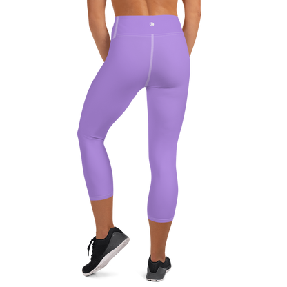 Michigan Upper Peninsula Yoga Capri Leggings (w/ UP Outline) | Lavender