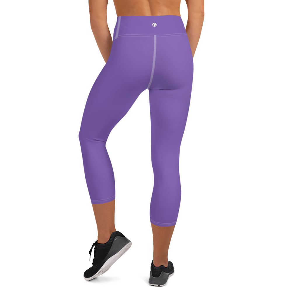 Michigan Upper Peninsula Yoga Capri Leggings (w/ UP Outline) | Lake Iris