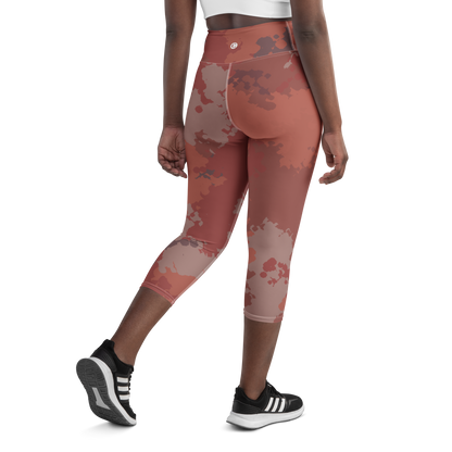 Michigan Upper Peninsula Yoga Capri Leggings (w/ UP Outline) | Ore Dock Camo