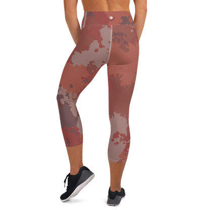 Michigan Upper Peninsula Yoga Capri Leggings (w/ UP Outline) | Ore Dock Camo