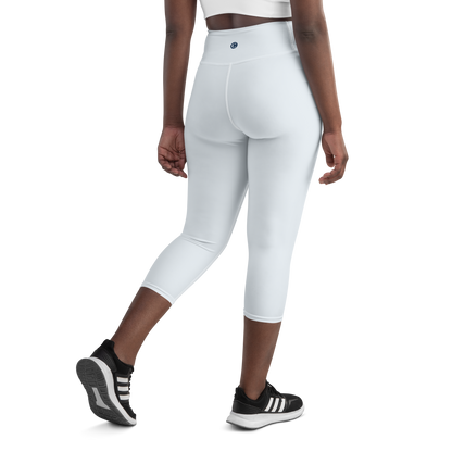 Michigan Upper Peninsula Yoga Capri Leggings (w/ UP Outline) | Gossy White