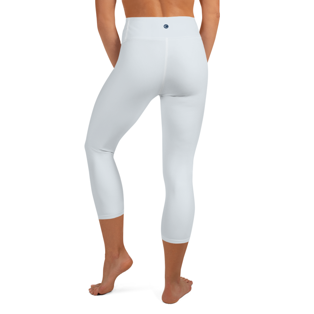 Michigan Upper Peninsula Yoga Capri Leggings (w/ UP Outline) | Gossy White