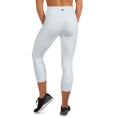 Michigan Upper Peninsula Yoga Capri Leggings (w/ UP Outline) | Gossy White