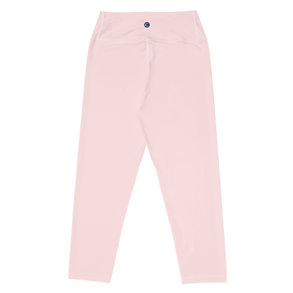 Michigan Upper Peninsula Yoga Capri Leggings (w/ UP Outline) | Pale Pink