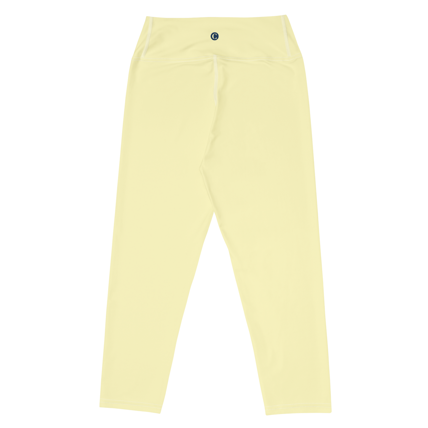 Michigan Upper Peninsula Yoga Capri Leggings (w/ UP Outline) | Canary Yellow