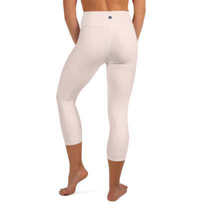 Michigan Upper Peninsula Yoga Capri Leggings (w/ UP Outline) | Champagne Pink