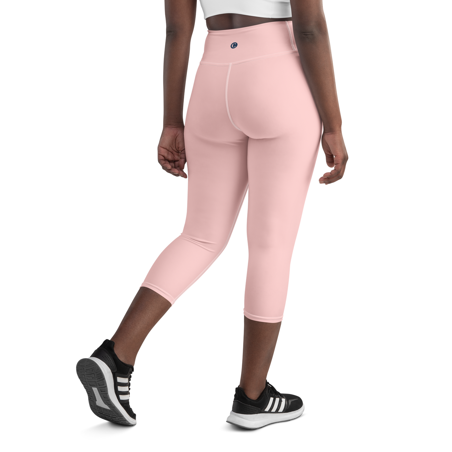 Michigan Upper Peninsula Yoga Capri Leggings (w/ UP Outline) | Cosmos Pink