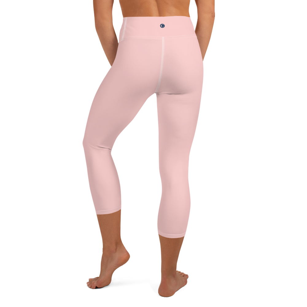 Michigan Upper Peninsula Yoga Capri Leggings (w/ UP Outline) | Cosmos Pink