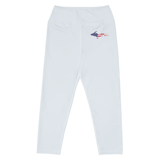 Michigan Upper Peninsula Yoga Leggings (w/ UP USA Flag) | Gossy White