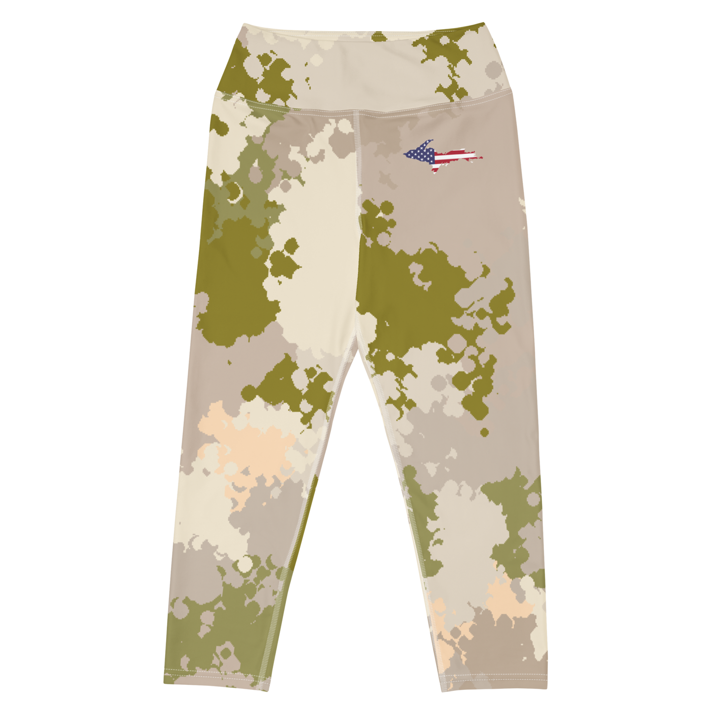 Michigan Upper Peninsula Yoga Leggings (w/ UP USA Flag) | Rosy Mound Camo