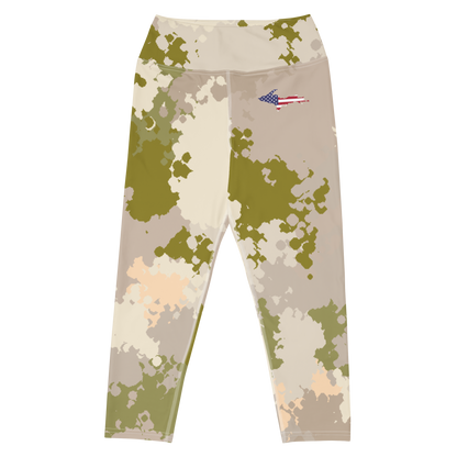 Michigan Upper Peninsula Yoga Leggings (w/ UP USA Flag) | Rosy Mound Camo