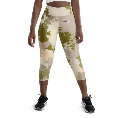 Michigan Upper Peninsula Yoga Leggings (w/ UP USA Flag) | Rosy Mound Camo