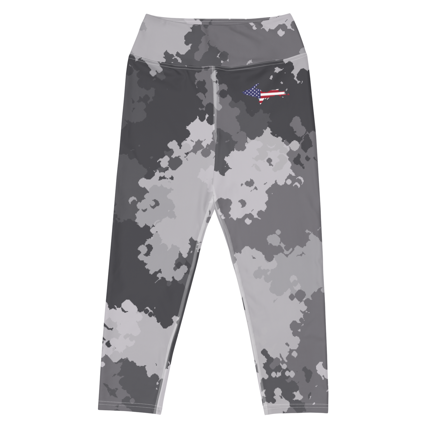 Michigan Upper Peninsula Yoga Leggings (w/ UP USA Flag) | Iron Ore Camo