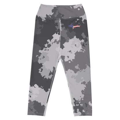 Michigan Upper Peninsula Yoga Leggings (w/ UP USA Flag) | Iron Ore Camo