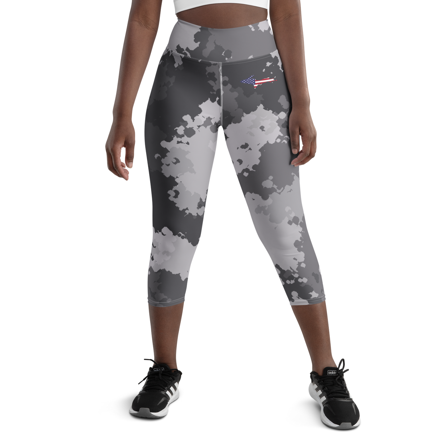 Michigan Upper Peninsula Yoga Leggings (w/ UP USA Flag) | Iron Ore Camo