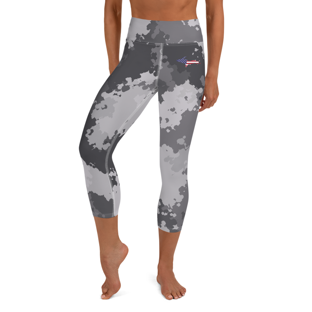 Michigan Upper Peninsula Yoga Leggings (w/ UP USA Flag) | Iron Ore Camo