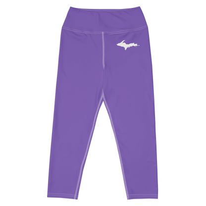 Michigan Upper Peninsula Yoga Capri Leggings (w/ UP Outline) | Lake Iris