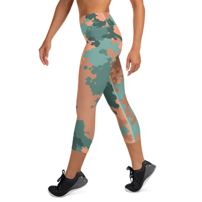 Michigan Upper Peninsula Yoga Capri Leggings (w/ UP USA Flag) | Copper Country Camo