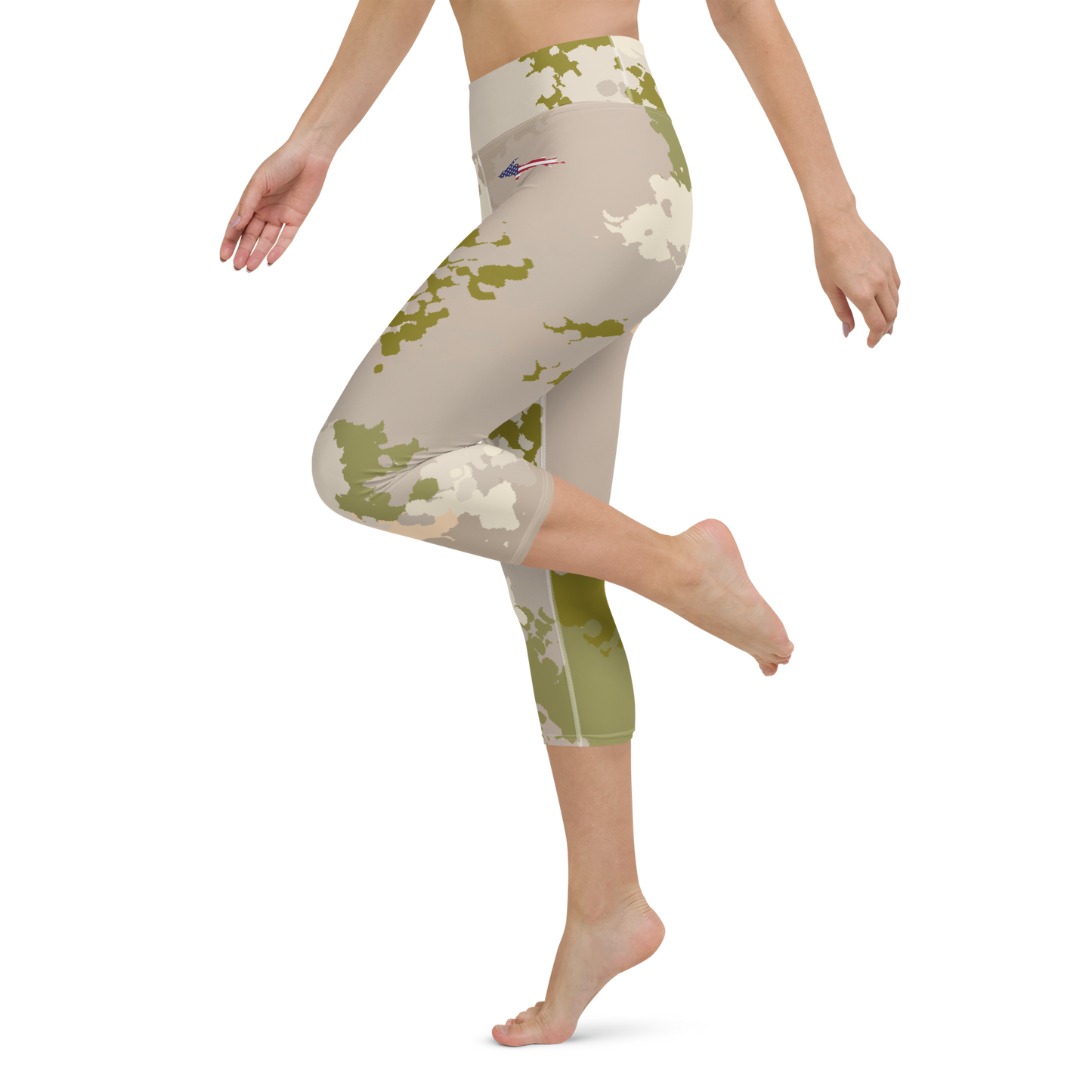 Michigan Upper Peninsula Yoga Leggings (w/ UP USA Flag) | Rosy Mound Camo