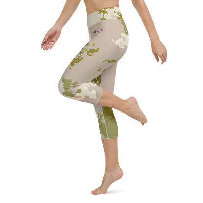 Michigan Upper Peninsula Yoga Leggings (w/ UP USA Flag) | Rosy Mound Camo