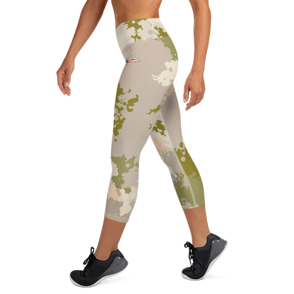 Michigan Upper Peninsula Yoga Leggings (w/ UP USA Flag) | Rosy Mound Camo