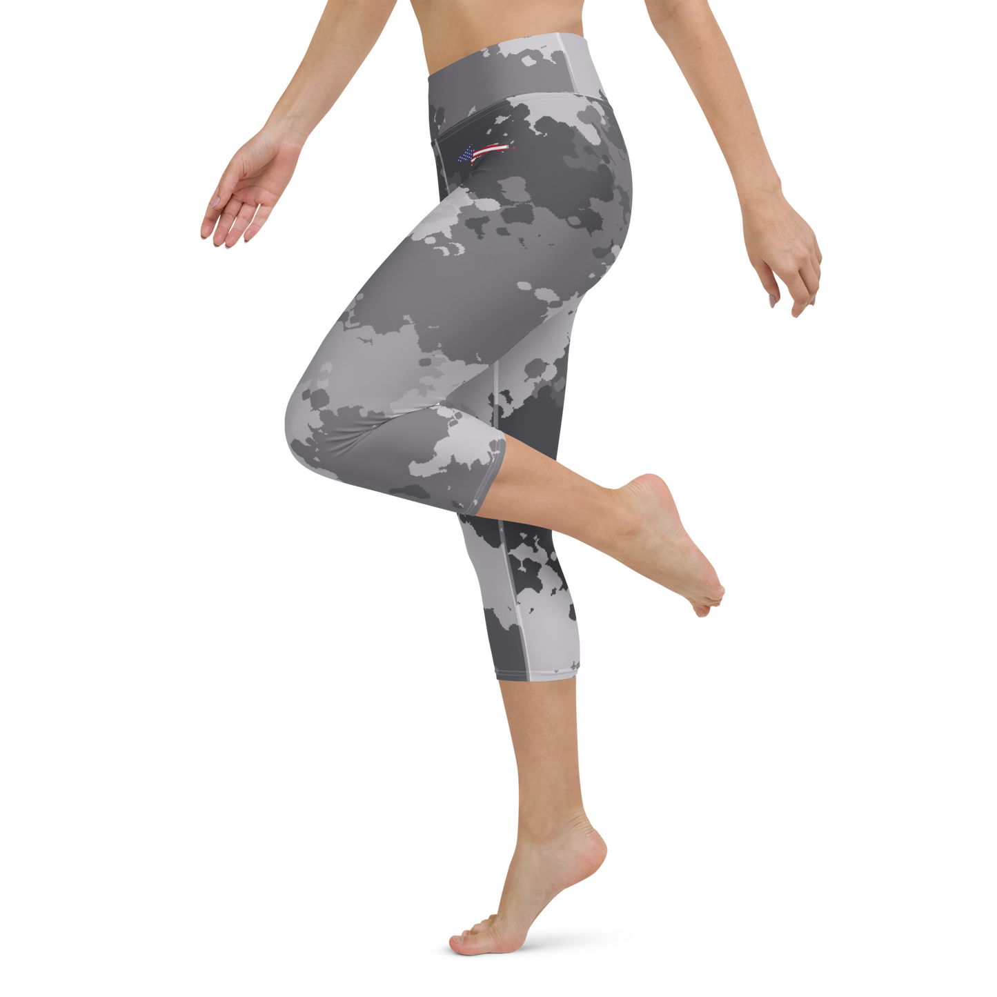 Michigan Upper Peninsula Yoga Leggings (w/ UP USA Flag) | Iron Ore Camo