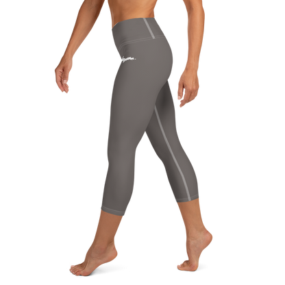 Michigan Upper Peninsula Yoga Capri Leggings (w/ UP Outline) | Warren Tank Grey