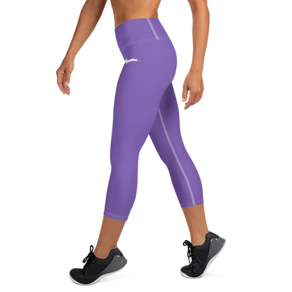 Michigan Upper Peninsula Yoga Capri Leggings (w/ UP Outline) | Lake Iris