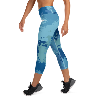 Michigan Upper Peninsula Yoga Capri Leggings (w/ UP Outline) | Great Lakes Camo