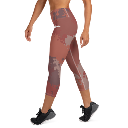 Michigan Upper Peninsula Yoga Capri Leggings (w/ UP Outline) | Ore Dock Camo