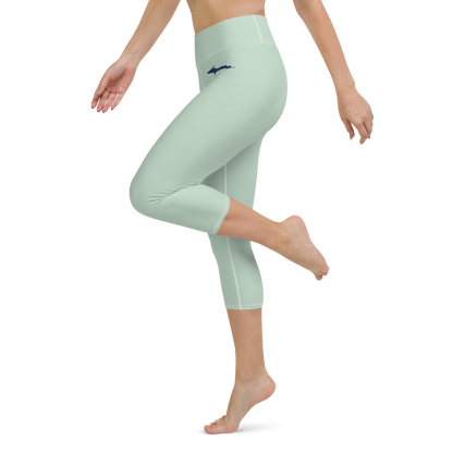 Michigan Upper Peninsula Yoga Capri Leggings (w/ UP Outline) | Edgewater