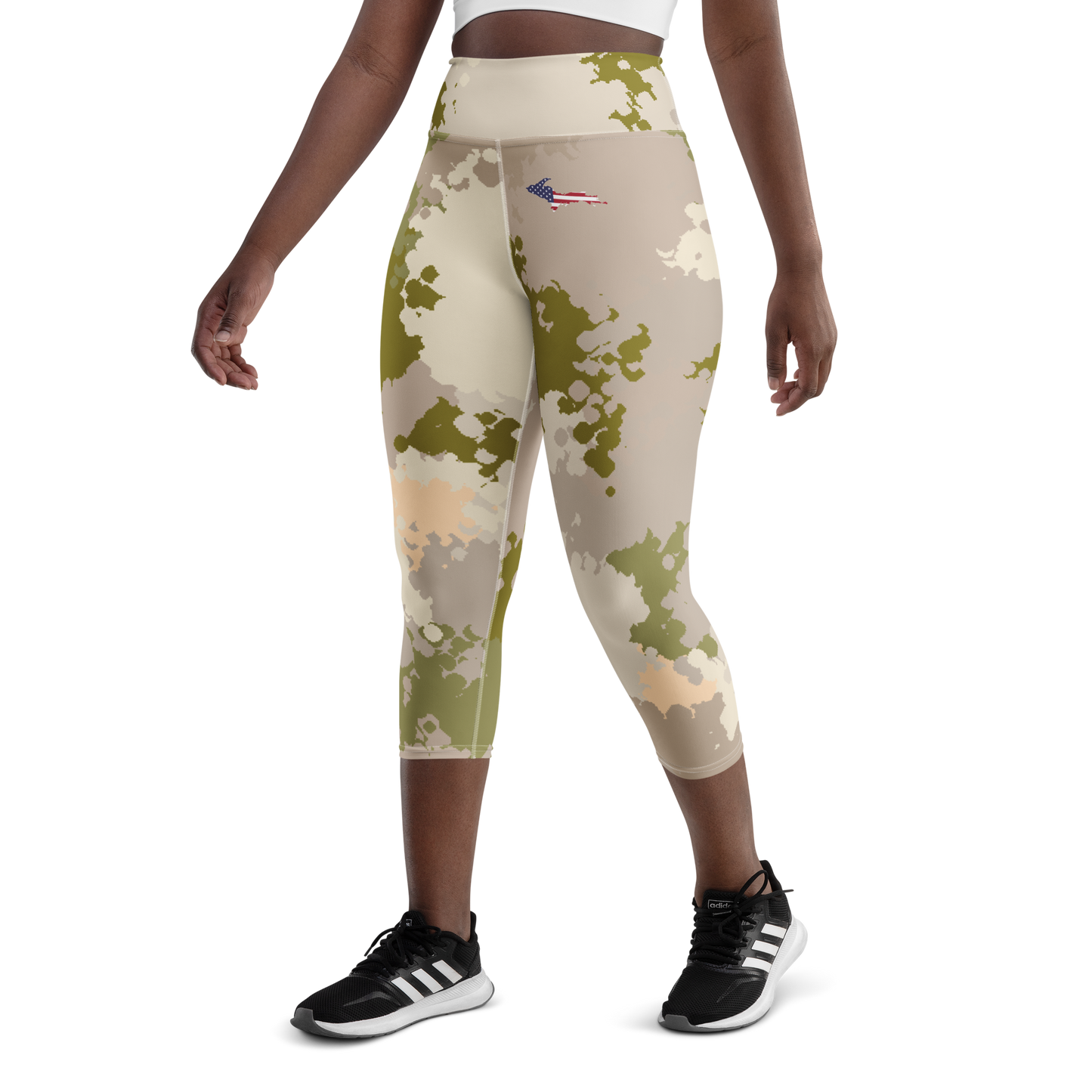 Michigan Upper Peninsula Yoga Leggings (w/ UP USA Flag) | Rosy Mound Camo