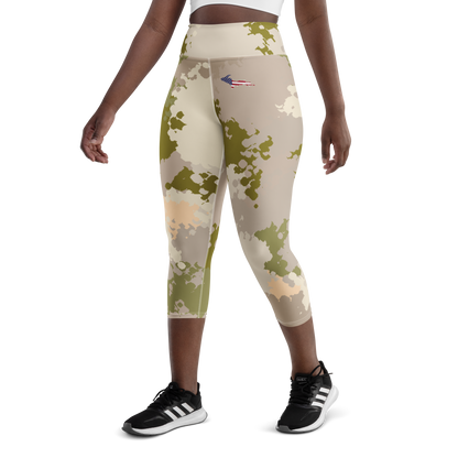 Michigan Upper Peninsula Yoga Leggings (w/ UP USA Flag) | Rosy Mound Camo