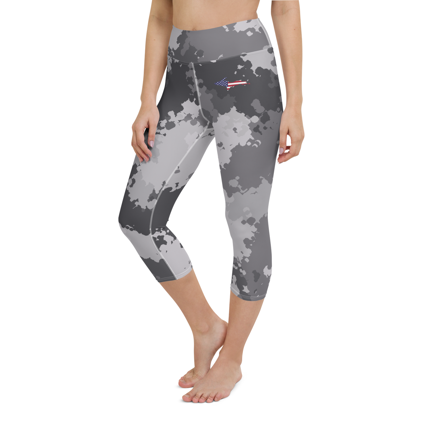 Michigan Upper Peninsula Yoga Leggings (w/ UP USA Flag) | Iron Ore Camo