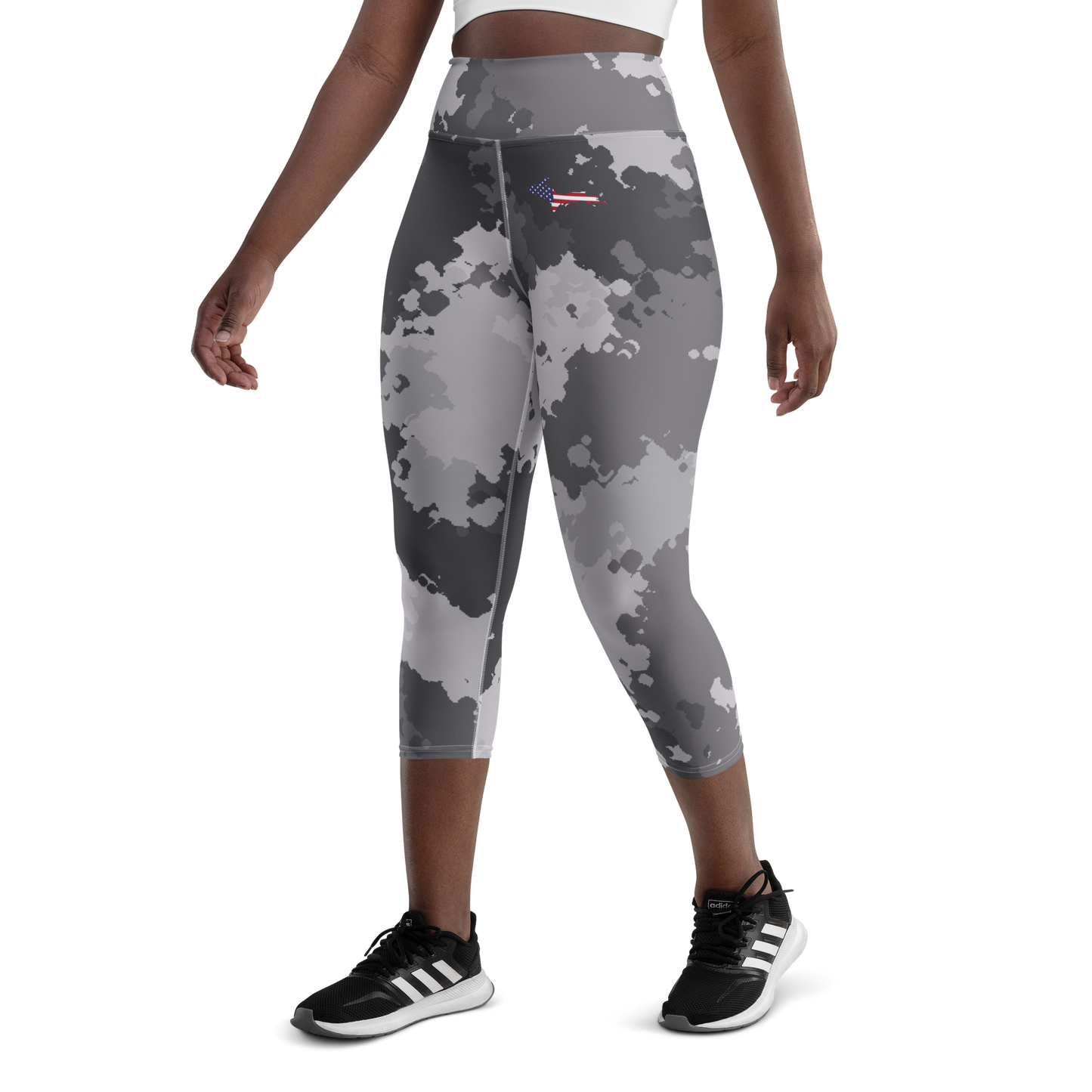 Michigan Upper Peninsula Yoga Leggings (w/ UP USA Flag) | Iron Ore Camo