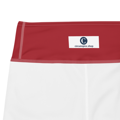 Michigan Upper Peninsula Yoga Capri Leggings (w/ UP USA Flag) | Thimbleberry Red