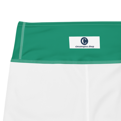 Michigan Upper Peninsula Yoga Capri Leggings (w/ UP USA Flag) | Emerald Green