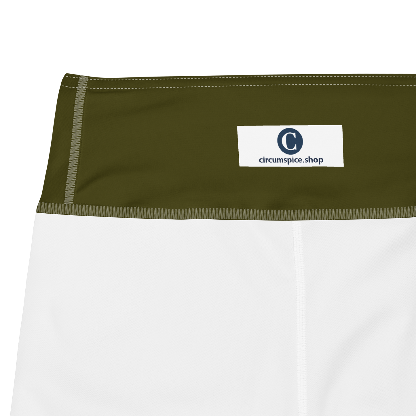 Michigan Upper Peninsula Yoga Capri Leggings (w/ UP USA Flag) | Military Green