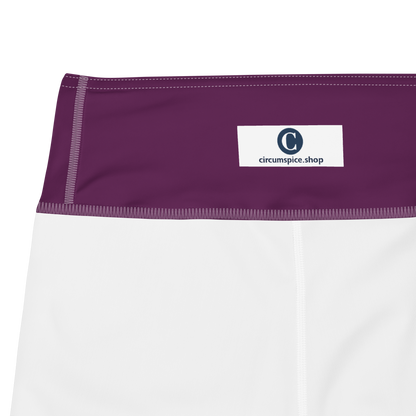 Michigan Upper Peninsula Yoga Capri Leggings (w/ UP Outline) | Tyrian Purple