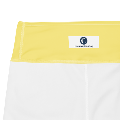 Michigan Upper Peninsula Yoga Capri Leggings (w/ UP Outline) | Cherry Yellow