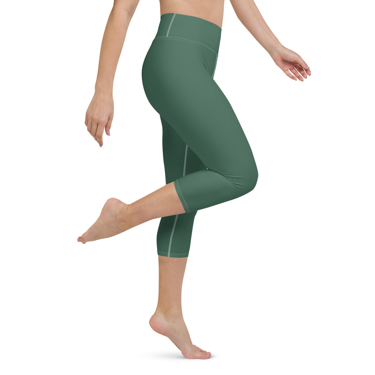 Michigan Upper Peninsula Yoga Capri Leggings (w/ UP USA Flag) | Ginger Ale Green