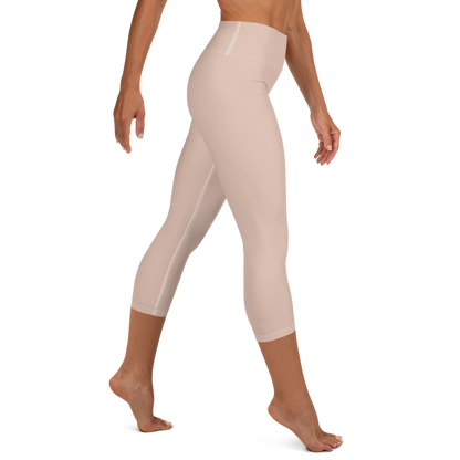 Michigan Upper Peninsula Yoga Capri Leggings (w/ UP Outline) | Rose Gold