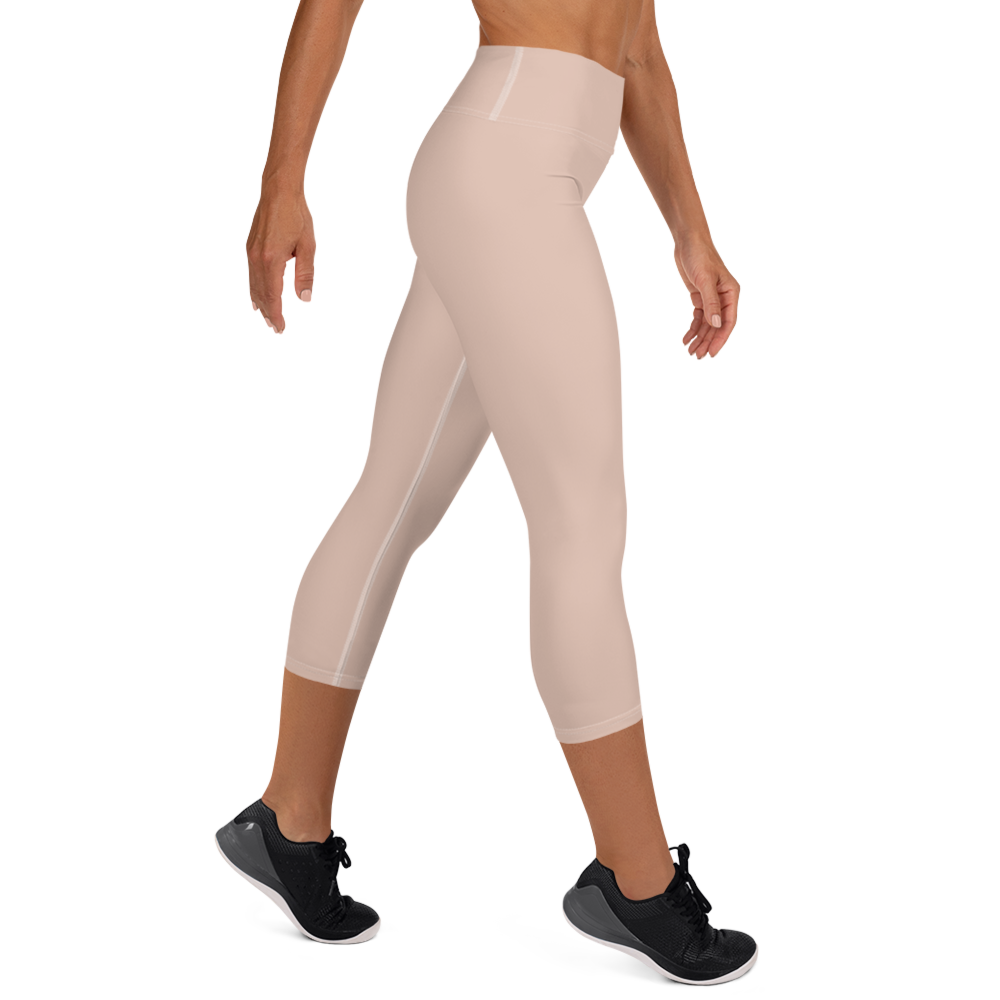 Michigan Upper Peninsula Yoga Capri Leggings (w/ UP Outline) | Rose Gold