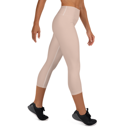 Michigan Upper Peninsula Yoga Capri Leggings (w/ UP Outline) | Rose Gold