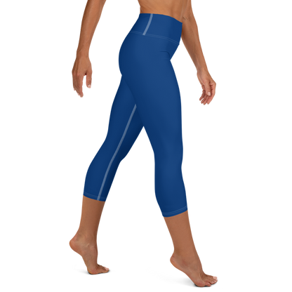 Michigan Upper Peninsula Yoga Capri Leggings (w/ UP Outline) | Dearborn Blue