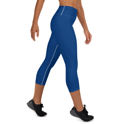 Michigan Upper Peninsula Yoga Capri Leggings (w/ UP Outline) | Dearborn Blue