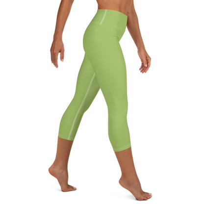 Michigan Upper Peninsula Yoga Capri Leggings (w/ UP Outline) | Gooseberry Green