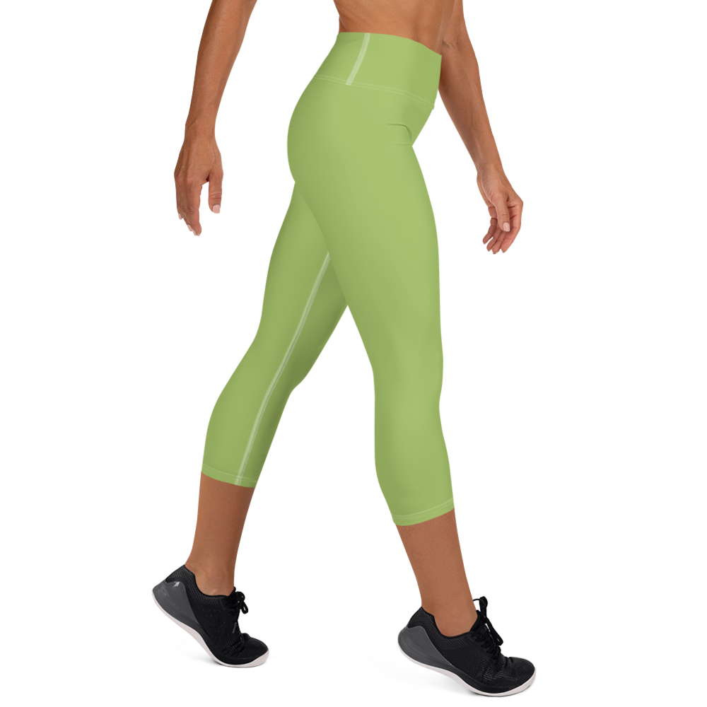 Michigan Upper Peninsula Yoga Capri Leggings (w/ UP Outline) | Gooseberry Green