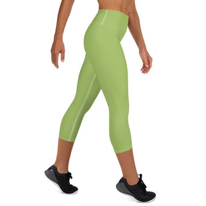 Michigan Upper Peninsula Yoga Capri Leggings (w/ UP Outline) | Gooseberry Green