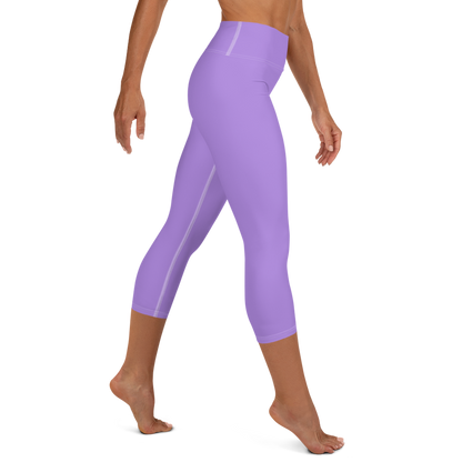 Michigan Upper Peninsula Yoga Capri Leggings (w/ UP Outline) | Lavender